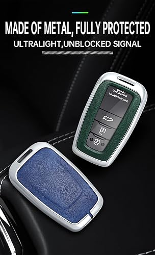 Miniatura 3 de ontto Funda para llave de coche con llavero compatible con Toyota Camry CH-R CHR Prius, Negro Shell-azul