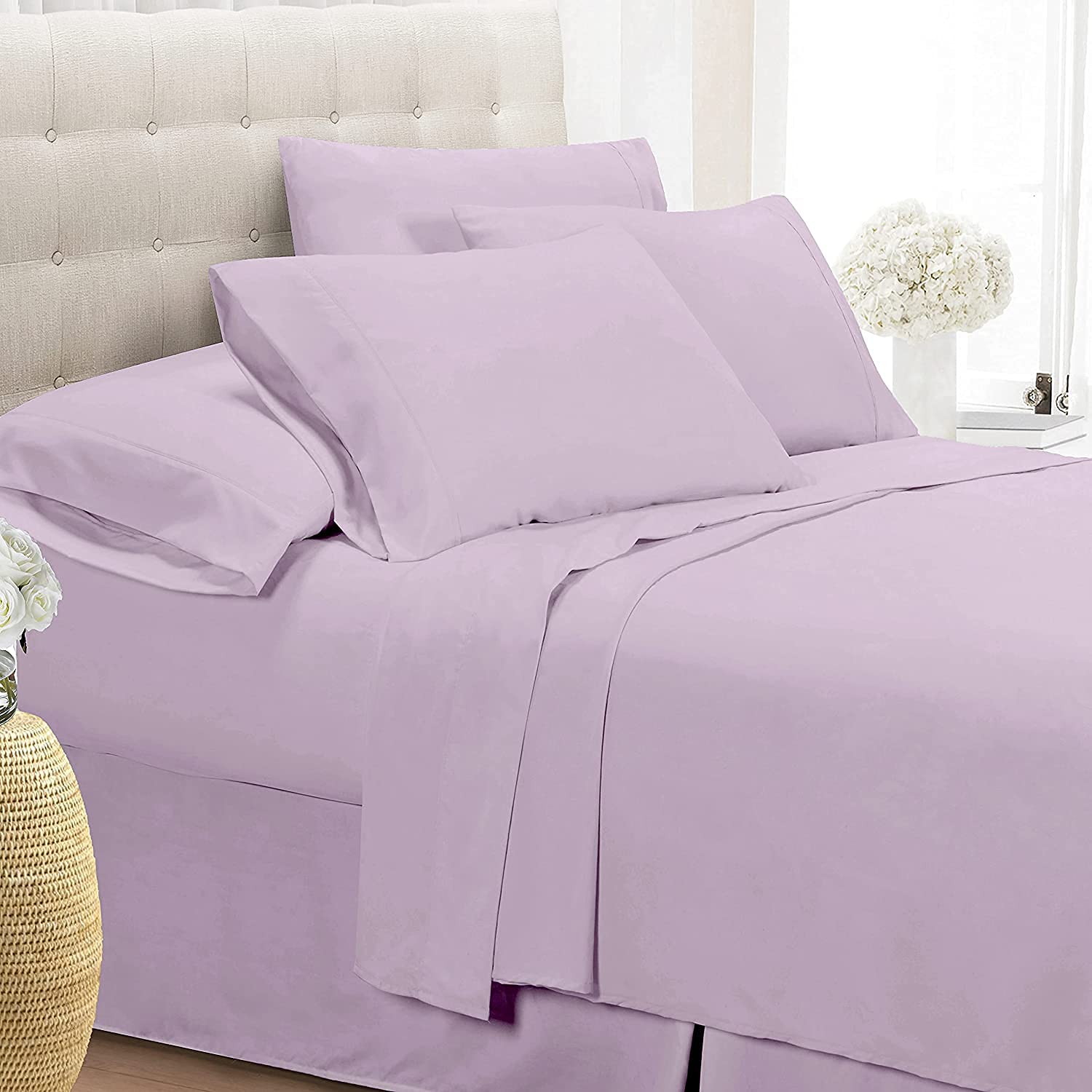 Set di lenzuola, 100% cotone egiziano, set di biancheria da letto da 4 pezzi, lenzuolo e