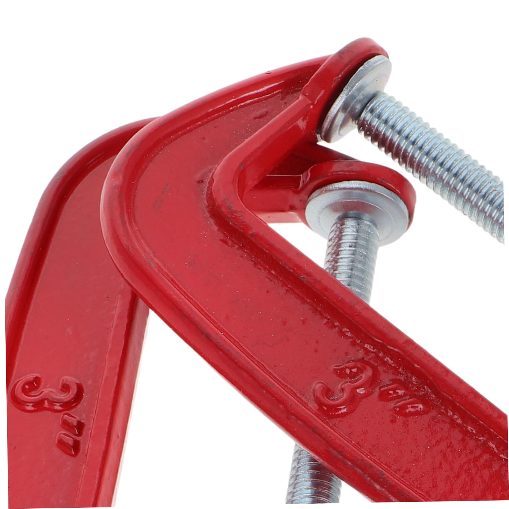 Veemoon Lot de 6 Set de Set de Serrage-joints en C Robustes, Ouverture de Mâchoire 77mm, Acier Fonte, pour Menuiserie et Bricolage, Fixation Sûre, Rouge