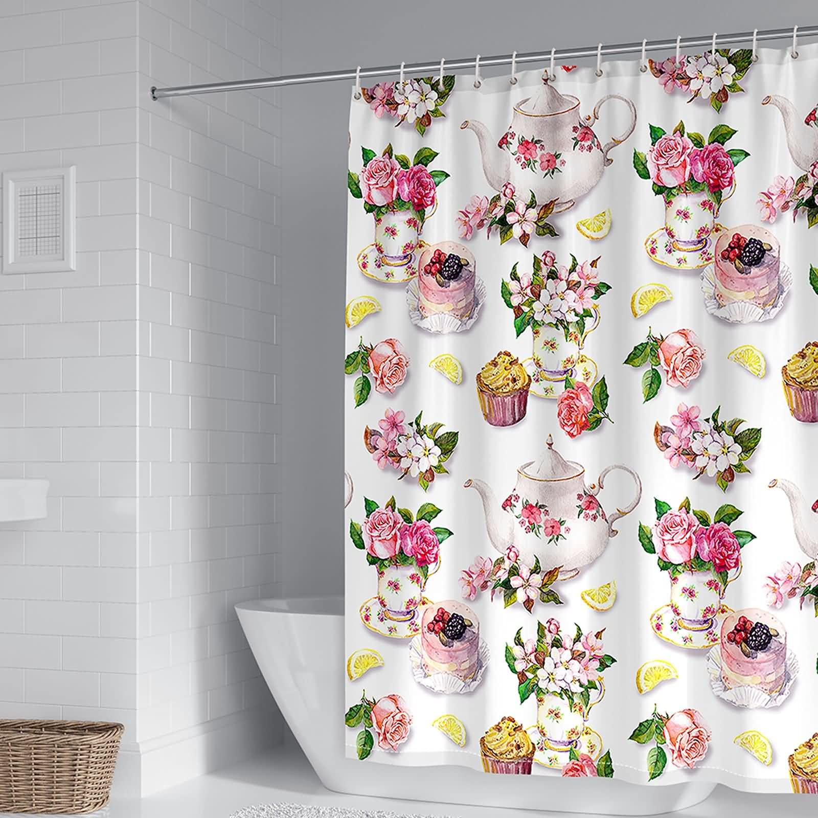 Rideau de douche polyester 180x180 multicolore anti moisissure salle de bain
