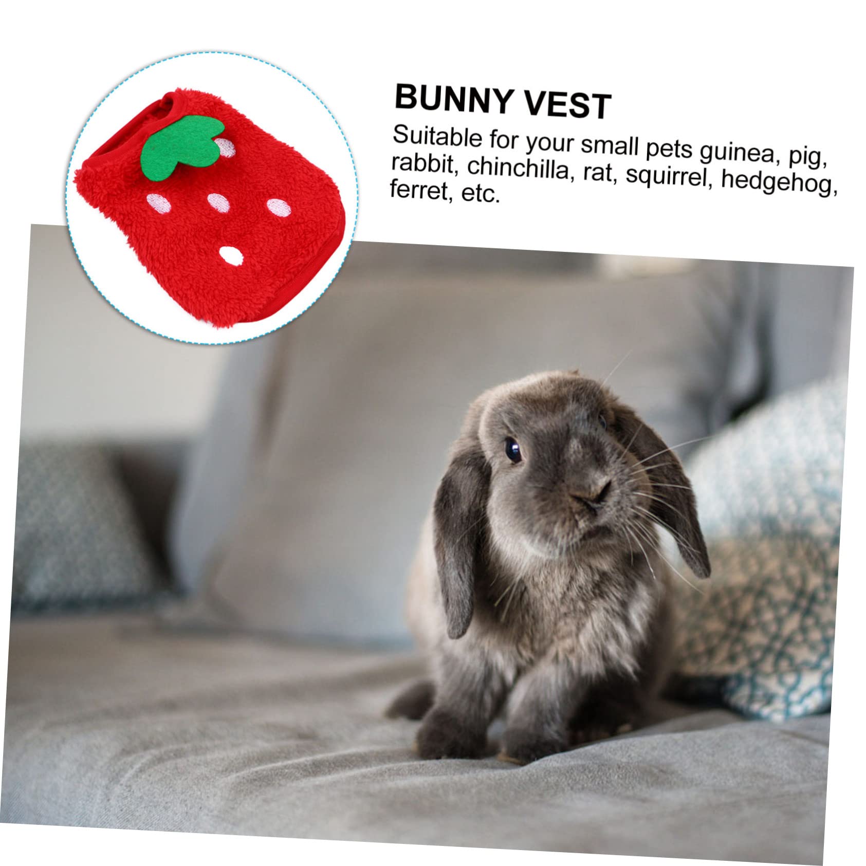Vestitino In Pile Corallo Con Cappuccio Per Conigli E Piccoli Animali – Caldo E Morbido Per Inverno, Taglia Unica, Design A Fragola