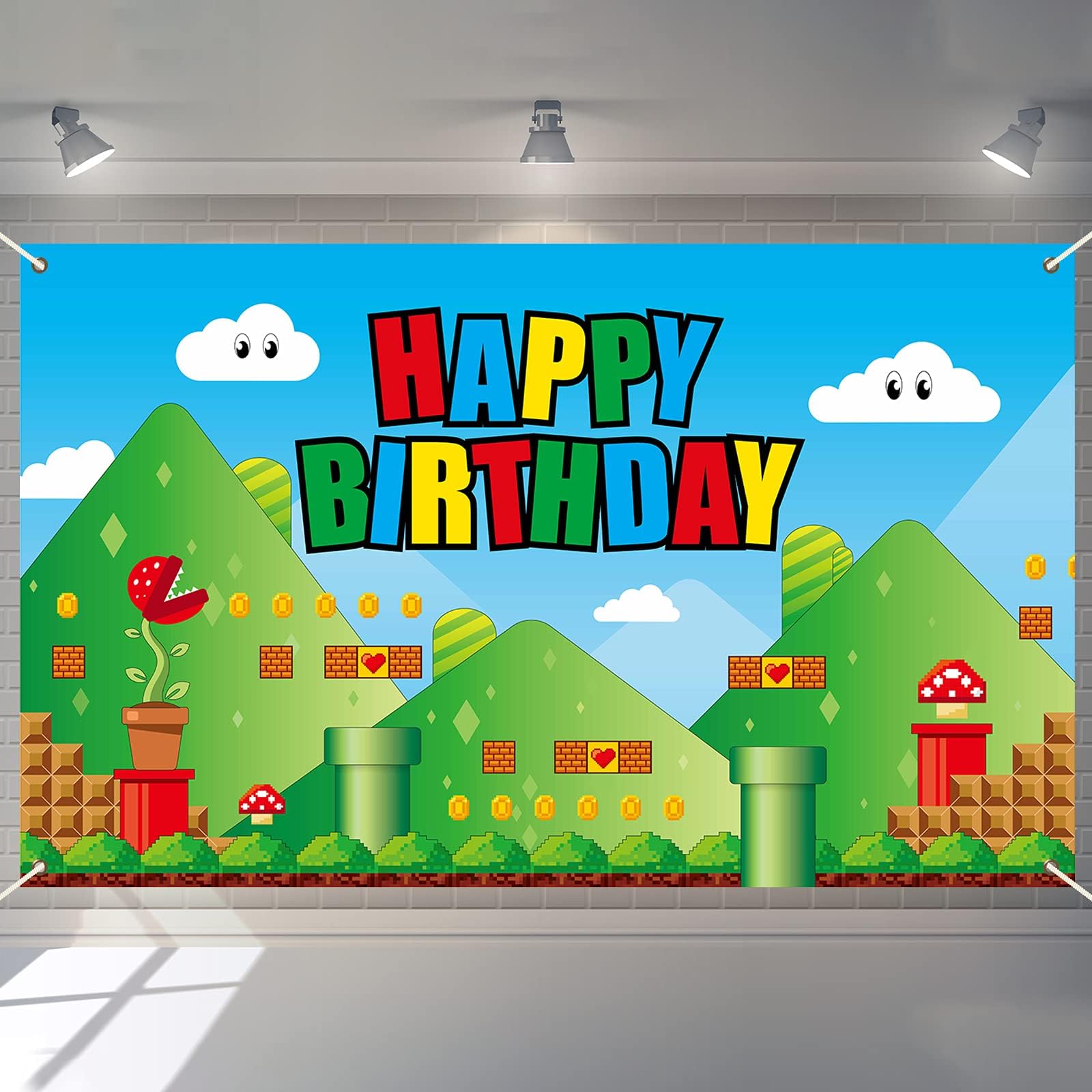 Super Theme Web Games Birthday Party Backdrop Decorations Background Banner Sign Favor Supplies for Video Game Theme Party Girls Boys