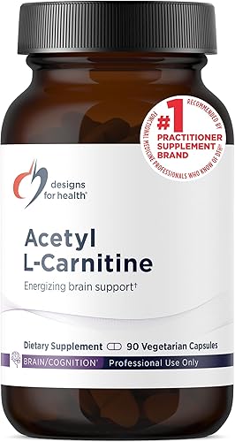 Designs for Health Cápsulas de acetil L-carnitina de 800 mg – Apoyo cerebral energizante – sin OMG, suplemento vegetariano de acetil L-carnitina HCl