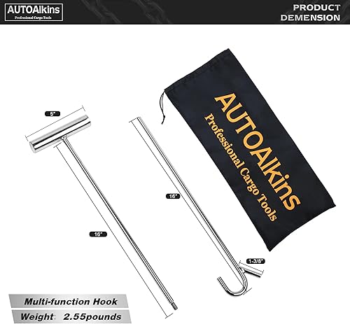 Miniatura 3 de Extractor de pasador de quinta rueda resistente, gancho de extractor de quinta rueda chapado en cromo de acero macizo de 32 pulgadas, 1 paquete