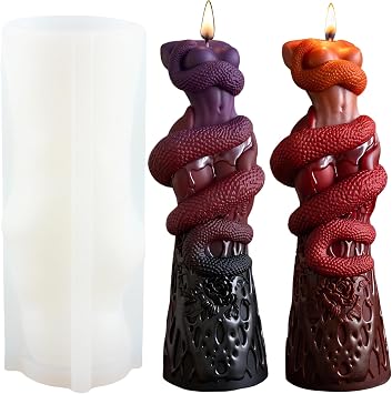 XIAOSHUI Body Candle Molds Woman Entangled by a Snake Candle Silicone Mold