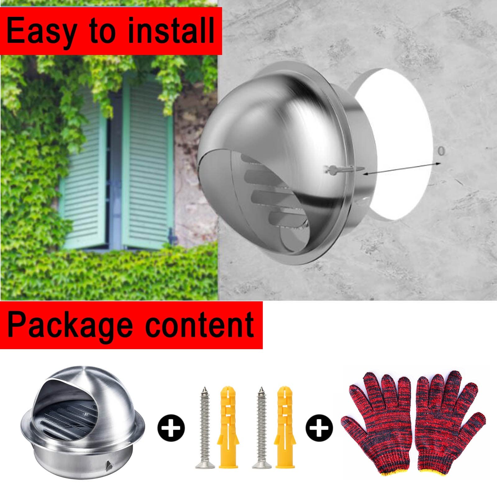 Rejilla Redonda Tapa De Ventilación Ø60Mm ~ 300Mm, Campana De Ventilación De Acero Inoxidable 304, Protección Contra La Intemperie, Rejilla De Ventilación Para Cocina Campana ( Color : Silver , Size :