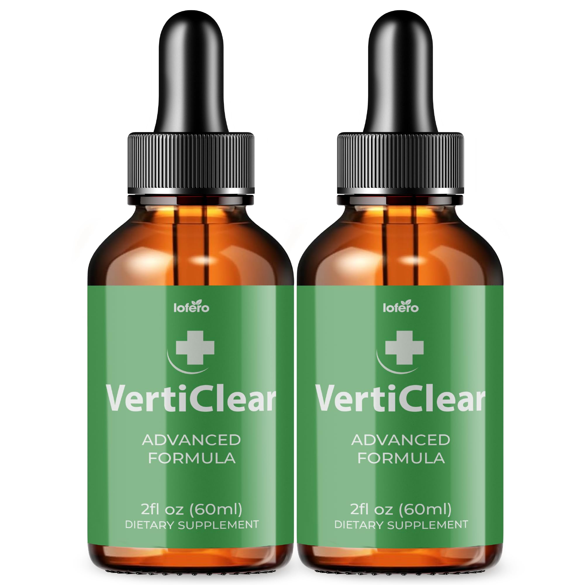 2 Pack VertiClear Drops Verti Clear Liquid Supplement Premium Formula Natural Comfort Ringing Ear Tinnitus Relief Drop Overall