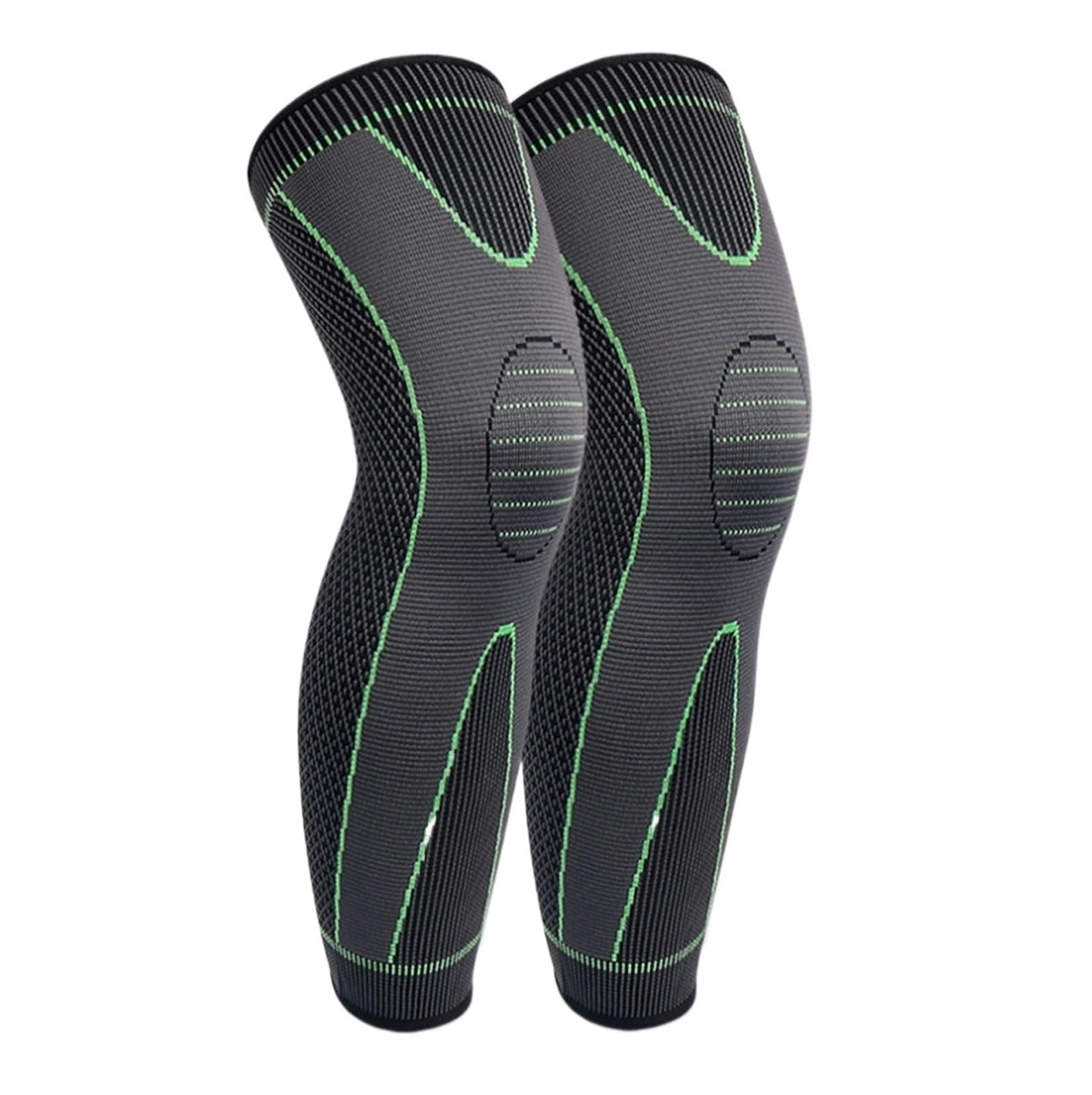 CVdrtyED Running Knee Brace Protector One Pair Of Knee Full Leg Braces Compression Sleeve Pads Sports Training(Grün,XXL)