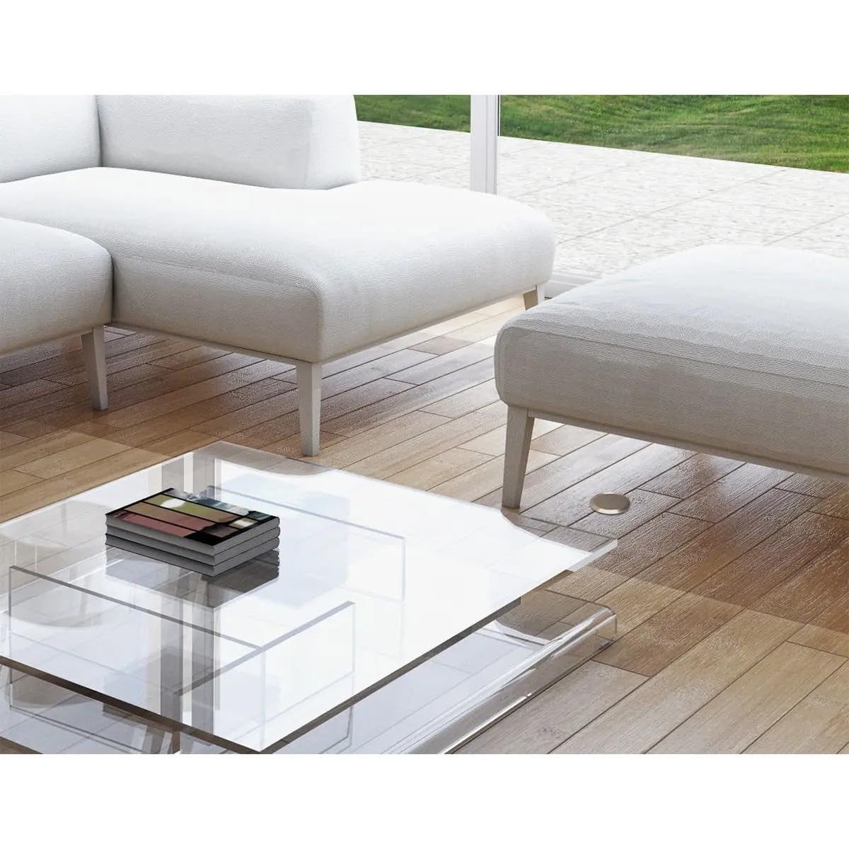 RACO 6RF151SR Round Nonmetallic Drop-in Floor Box Kit, Single Tamper Resistant 15A 125V Receptacle and 2-1/2-Inch Hole Saw, Includes Flange, Brass