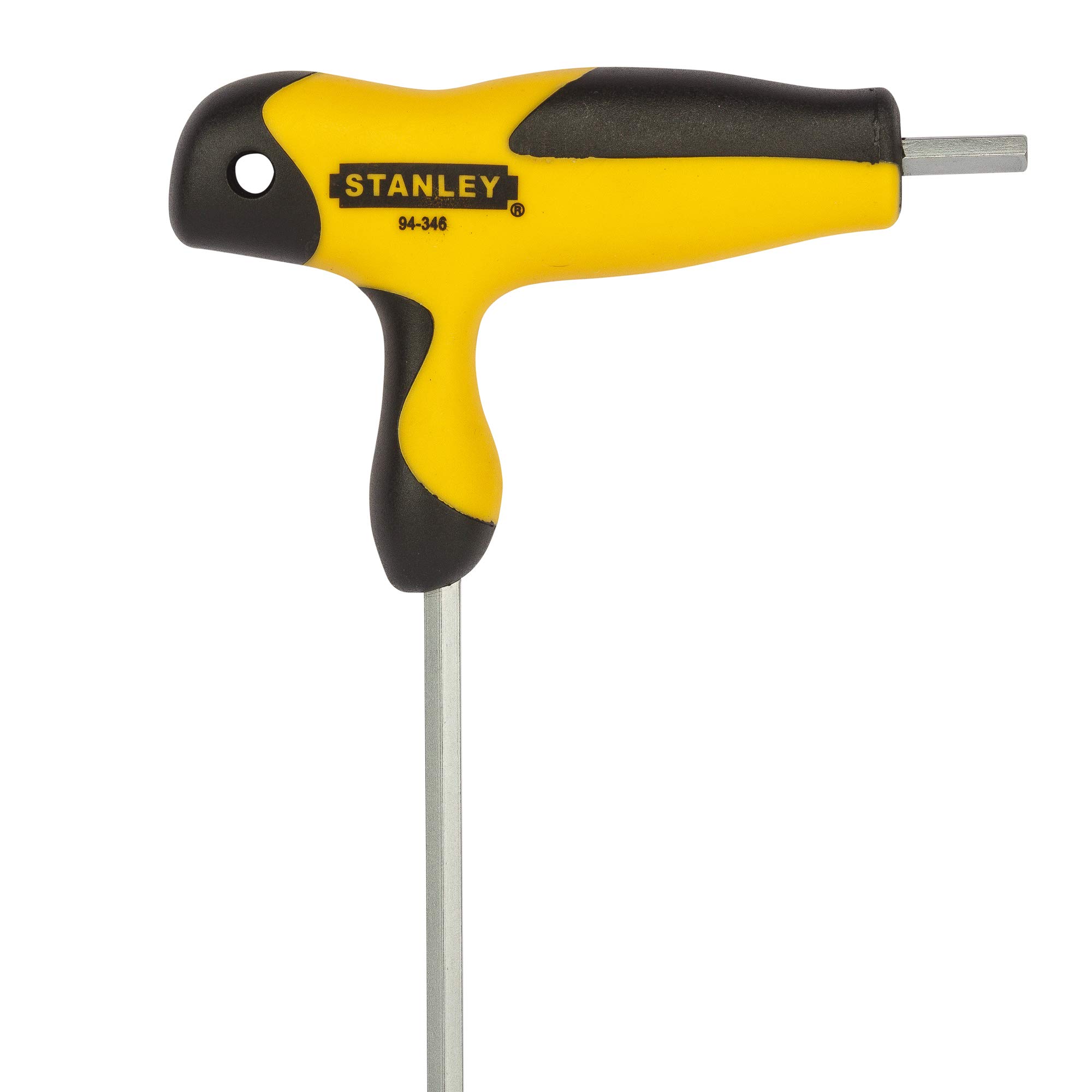 STANLEY 94-346 4.0mm Metric 2 Way T Handle Hex Key (Silver and Yellow)