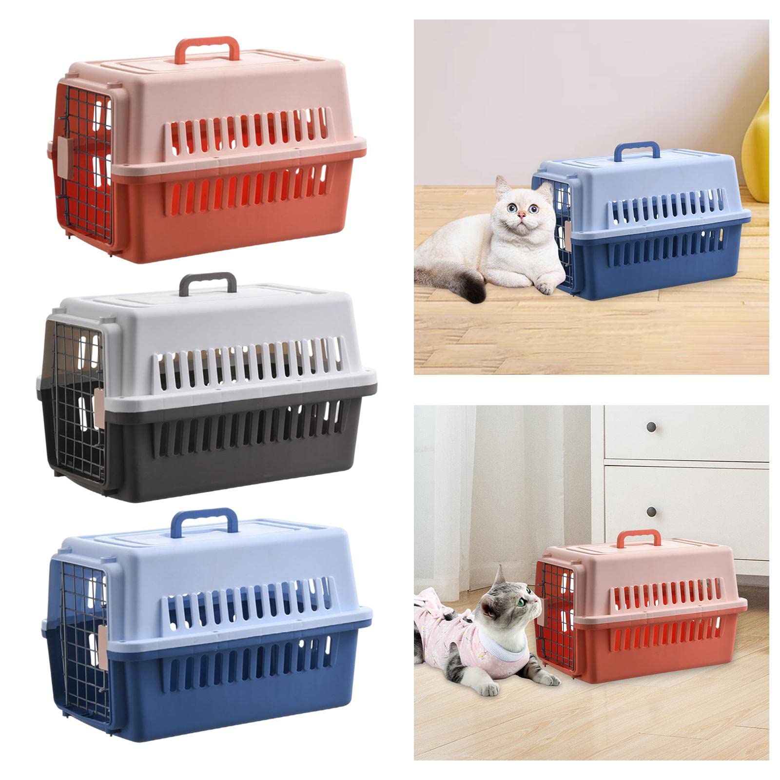 Transportín Portátil para Perros, Organizador de Transporte de Animales, Caja de Suministros para Mascotas, Bolso de Mano, Transportín Rígido para Gat, Naranja