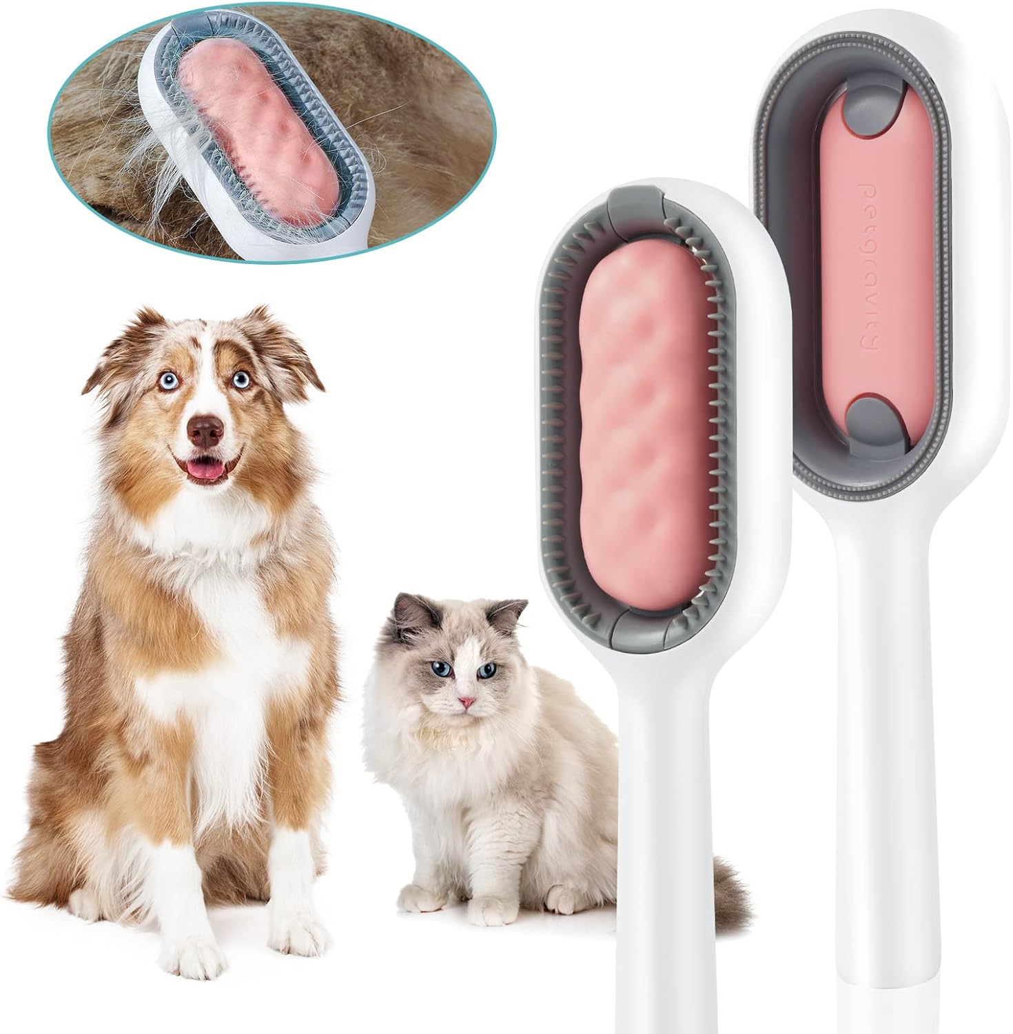VSSHE Pet Cleaning Hair Removal Comb, 4 in 1 New Universal Dog Brush