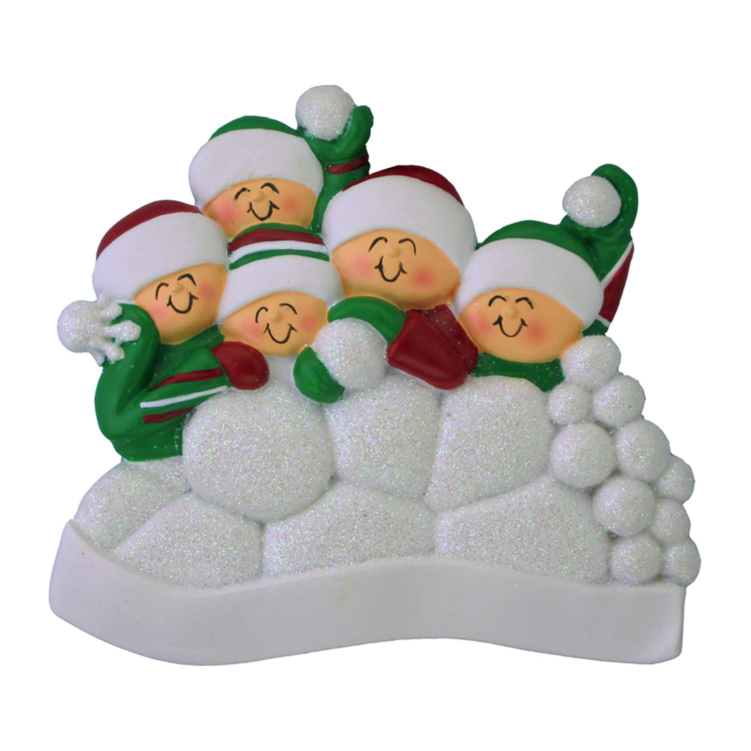 Ornement En Bois Personnalisé 'Notre Famille' - Boule à Neige De Noël - Décoration Familiale Personnalisable