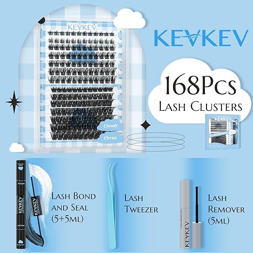 Miniatura 2 de KevKev Kit de extensiones de pestañas de 168 unidades, kit de extensiones de pestañas con enlace de pestañas y sellado, kit de eliminación de