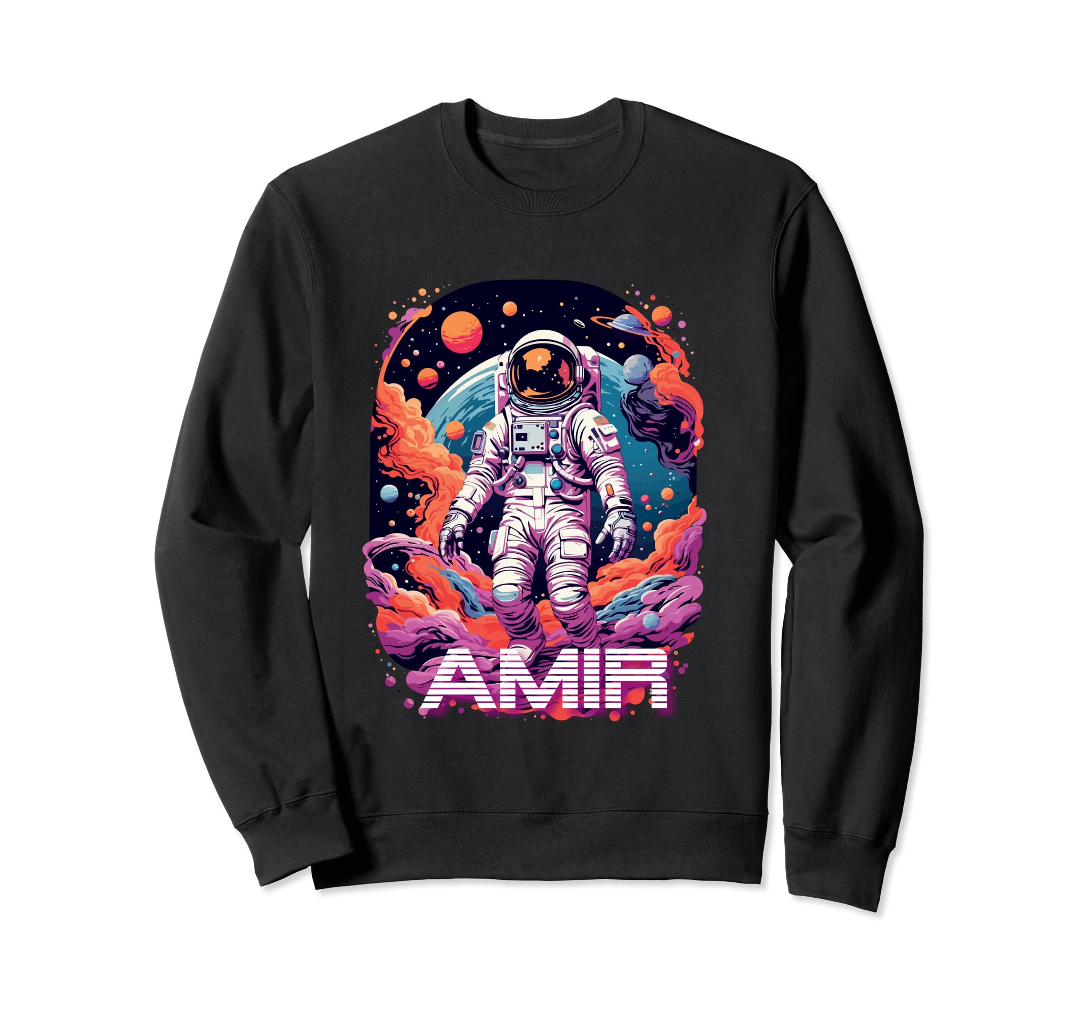 SAVE AMIR - Cute Boy Name with cool Astronaut Sweatshirt