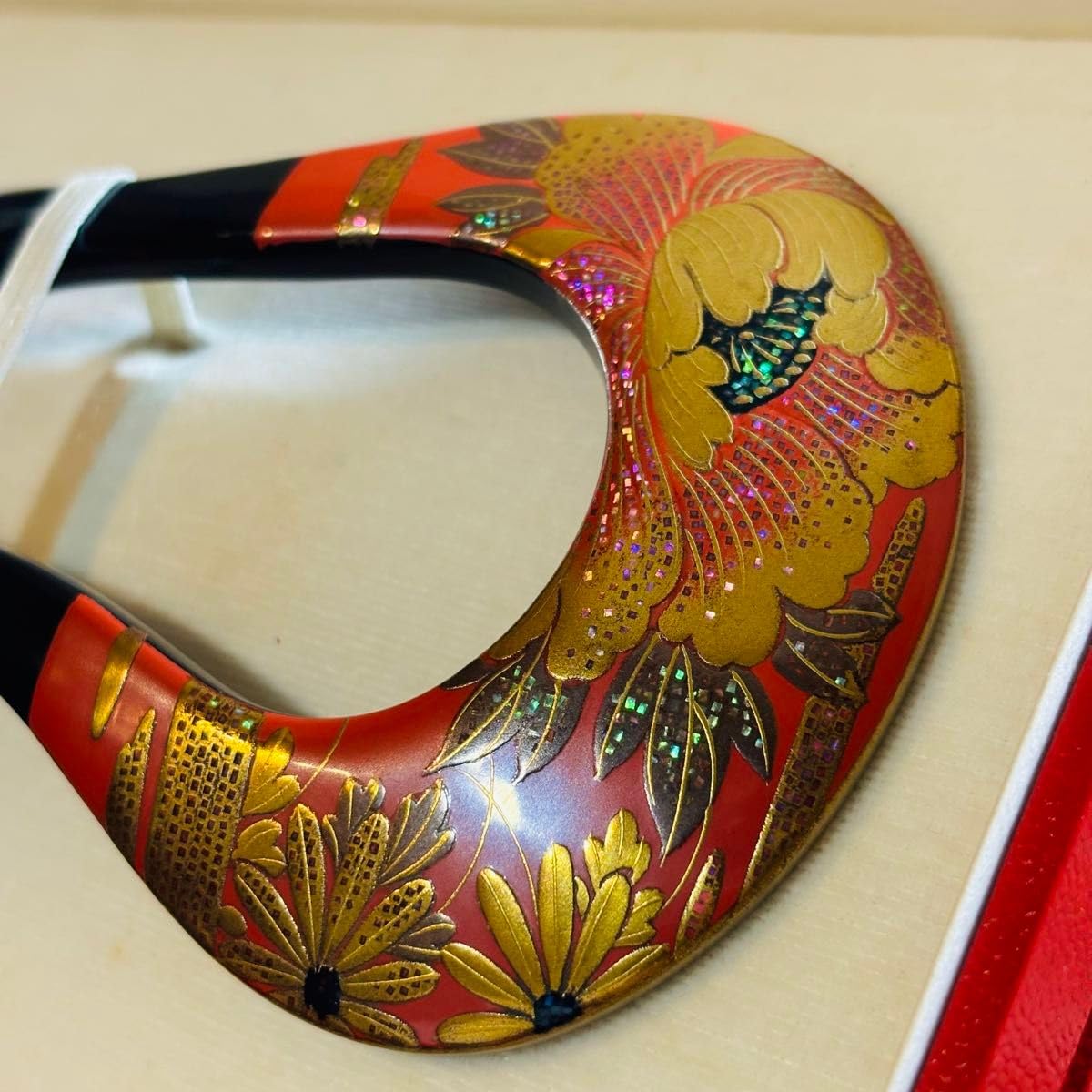 Amazon.co.jp: アンティーク菊屋鼈甲店 良生作 本鼈甲 螺細細工 牡丹金  