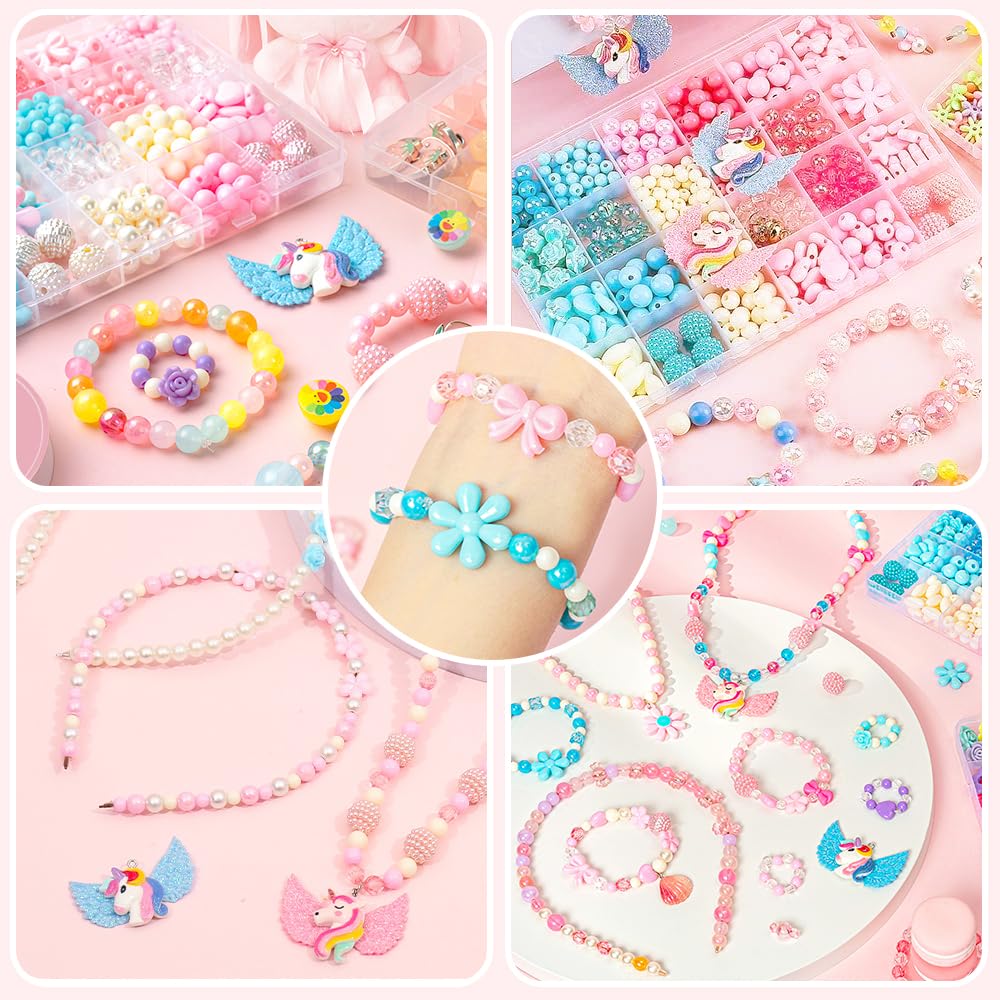 子供 ビーズ ブレスレット ２点セット ♡ 姫系 子供 ビーズ ブレスレット 2点セット ♡ 姫系 子供 ビーズ