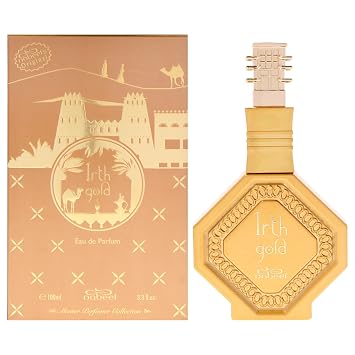 Nabeel Master Perfumer Collection - Irth Gold - Arabian Cologne for Men - Long Lasting Fragrance with Cinnamon, Peppermint, Rose, Vanilla, Leather Scent - Arabic Perfume - Travel Size -3.3oz EDP Spray