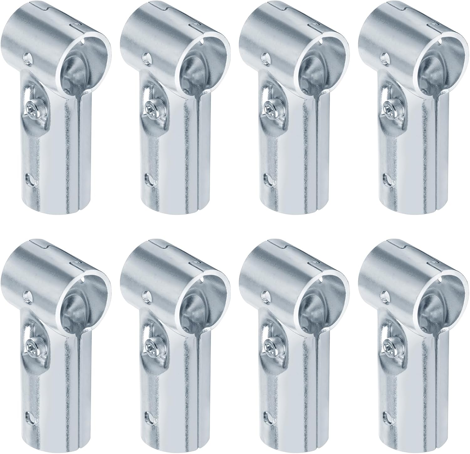 Fanmao 8-Pack T Pipe Clamp Connectors for 1" EMT Conduit - Heavy Duty Tee Fittings, 3/32" Thick Electro-Galvanized Steel