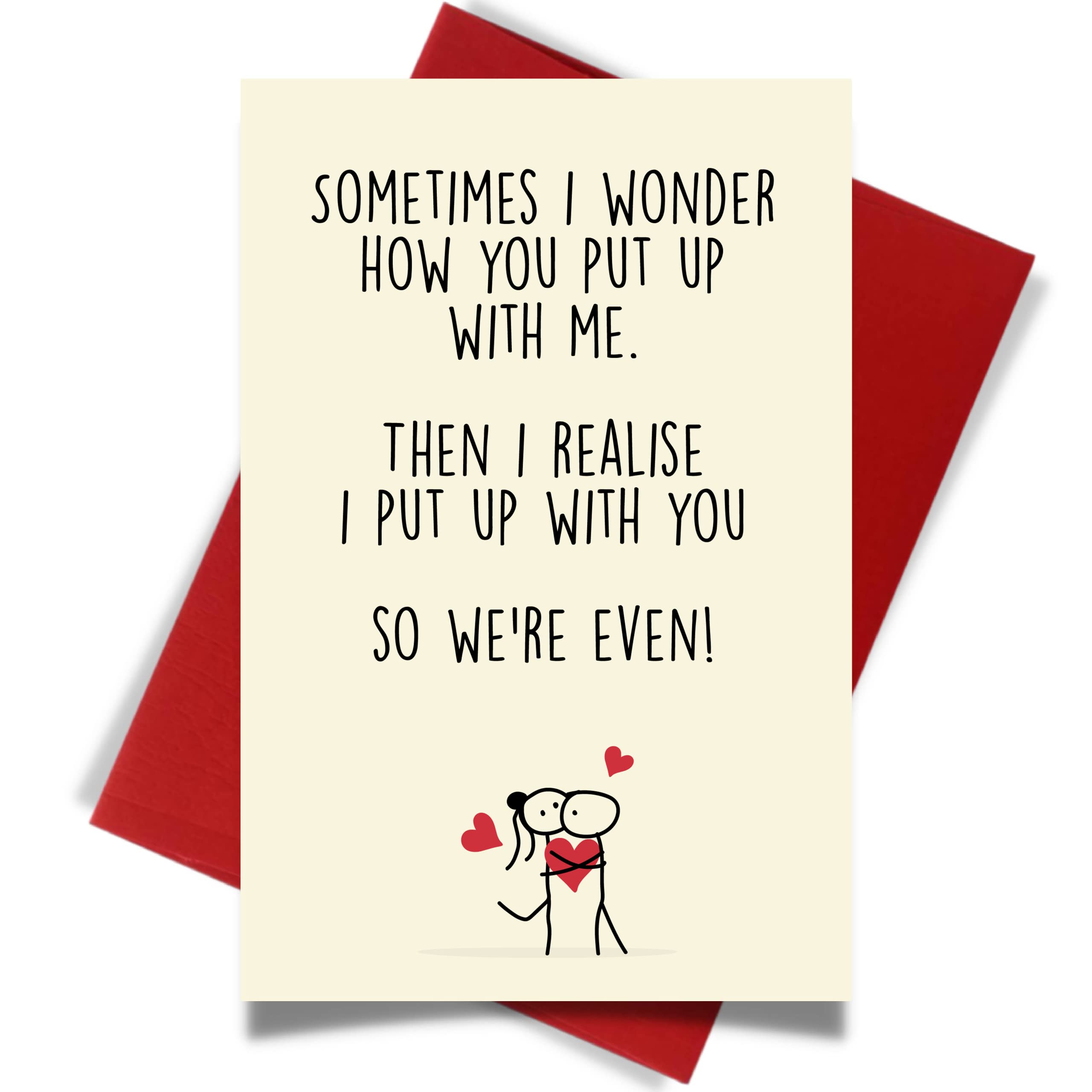 Cheerin Romantic Valentines Day Card with Envelope - Anniversary Card - Funny Cards for Him and Her - Hilarious Gifts for Girlfriend Boyfriend Wife Husband