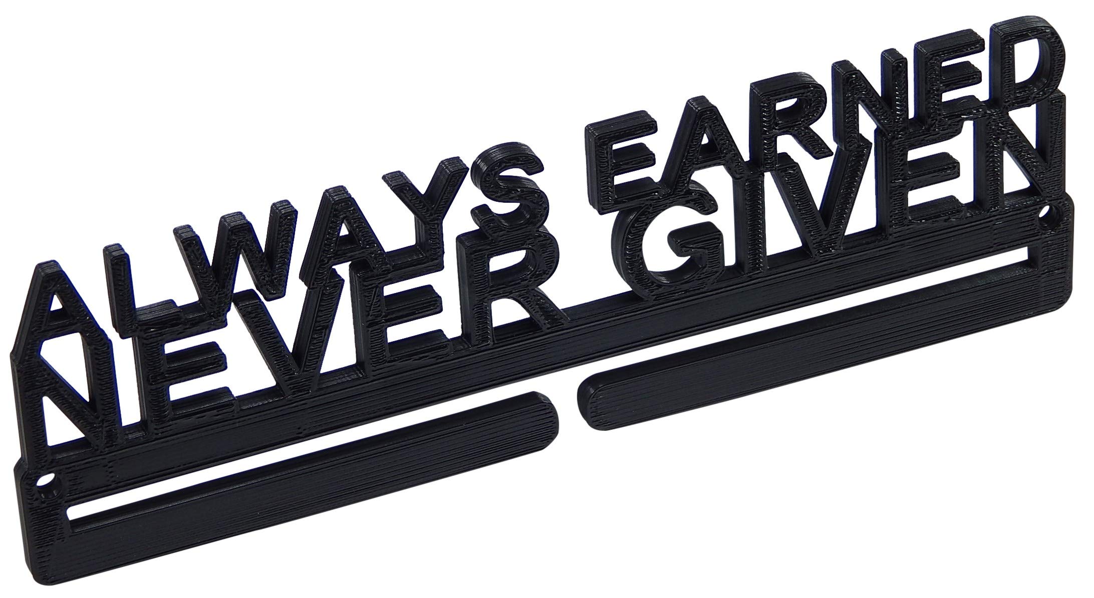 Always Earned Never Given Running Marathon Running Sports Medal Display Rack Holder Hanger