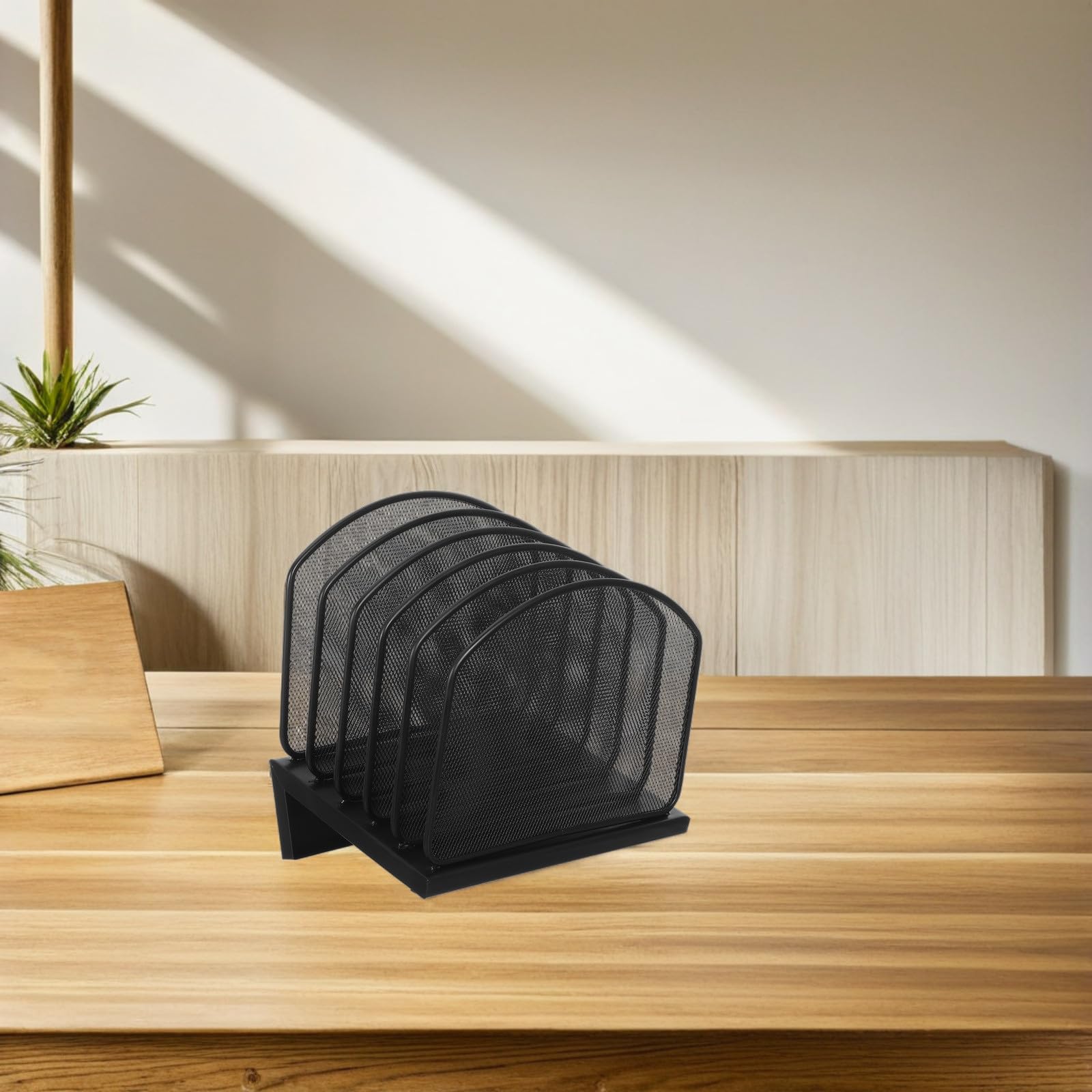 VILLCASE Organizador Múltiples Negro de de Hierro Vertical Escritorio Compartimentos para Fácil Categorización de Espacio en y Aulas y Oficinas Compartidas