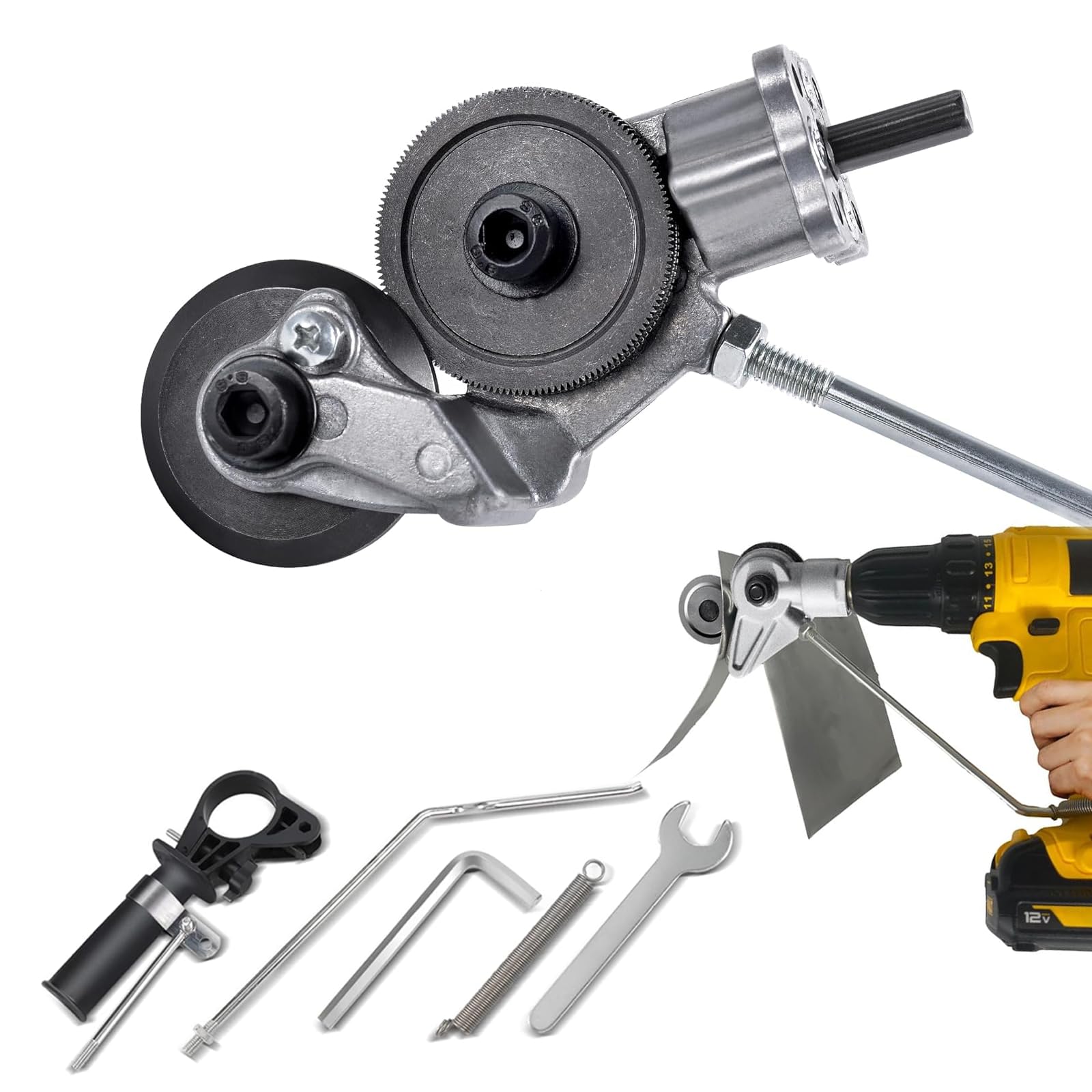 Artichic Metal Sheet Cutter,Universal Metal Punching And Shearing Drill Bit Attachments, Sharp And Durable, Precise Cutting, Safe And Portable, A Must-Have For Diy.