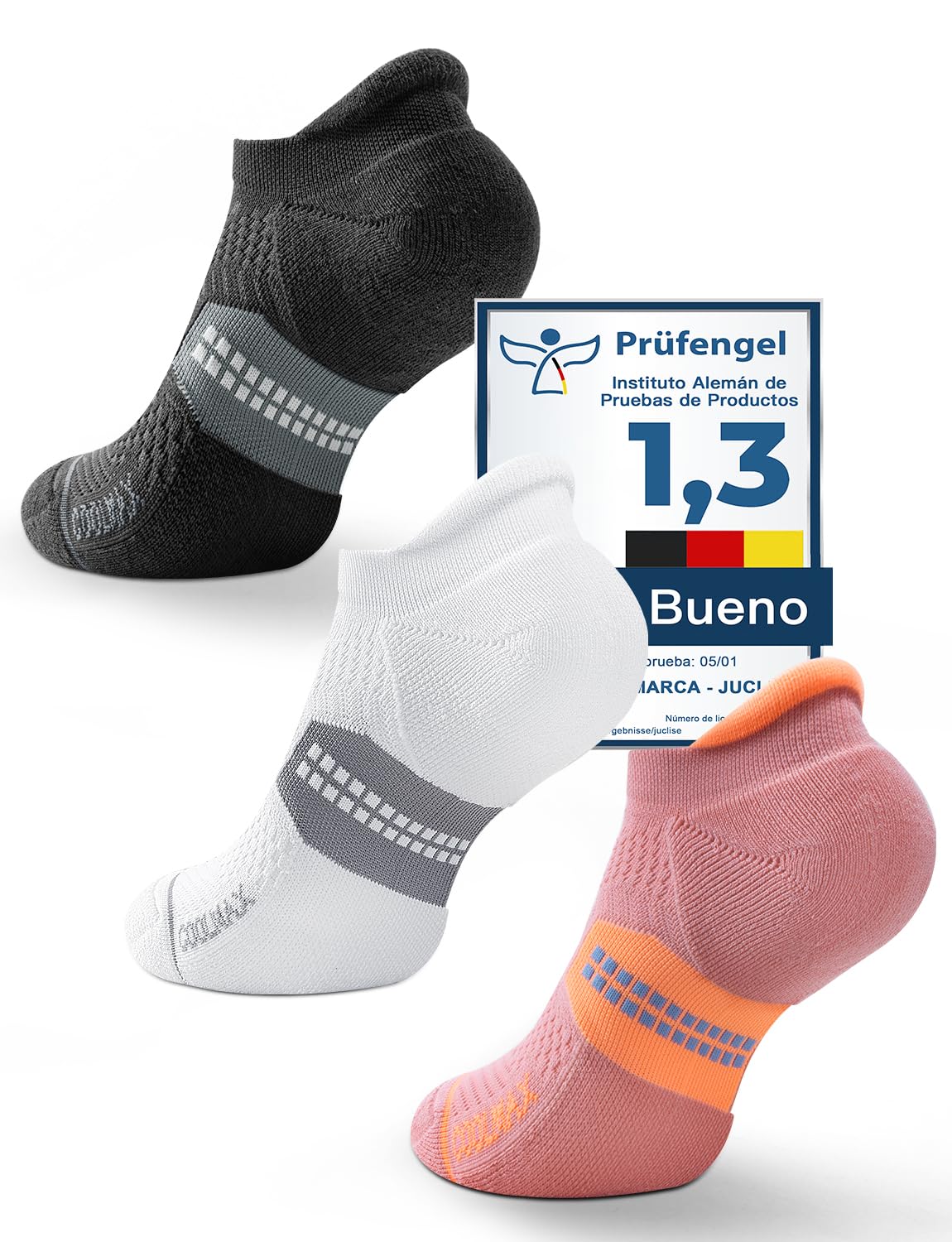 Juclise Women's Coolmax Bamboo Viscose Compression No Show Socks