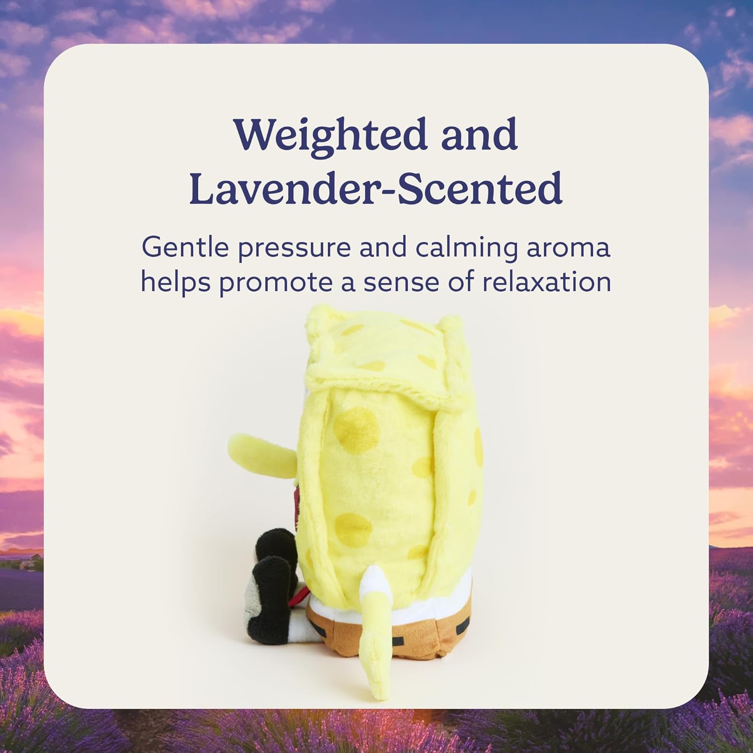 warmies x Spongebob Squarepants Microwavable Weighted Plush - Spongebob Plush with Freezable Cooling, Heated Warmth & Lavender Scent - Travel-Friendly Plushies for Adults & Children (Boys & Girls)