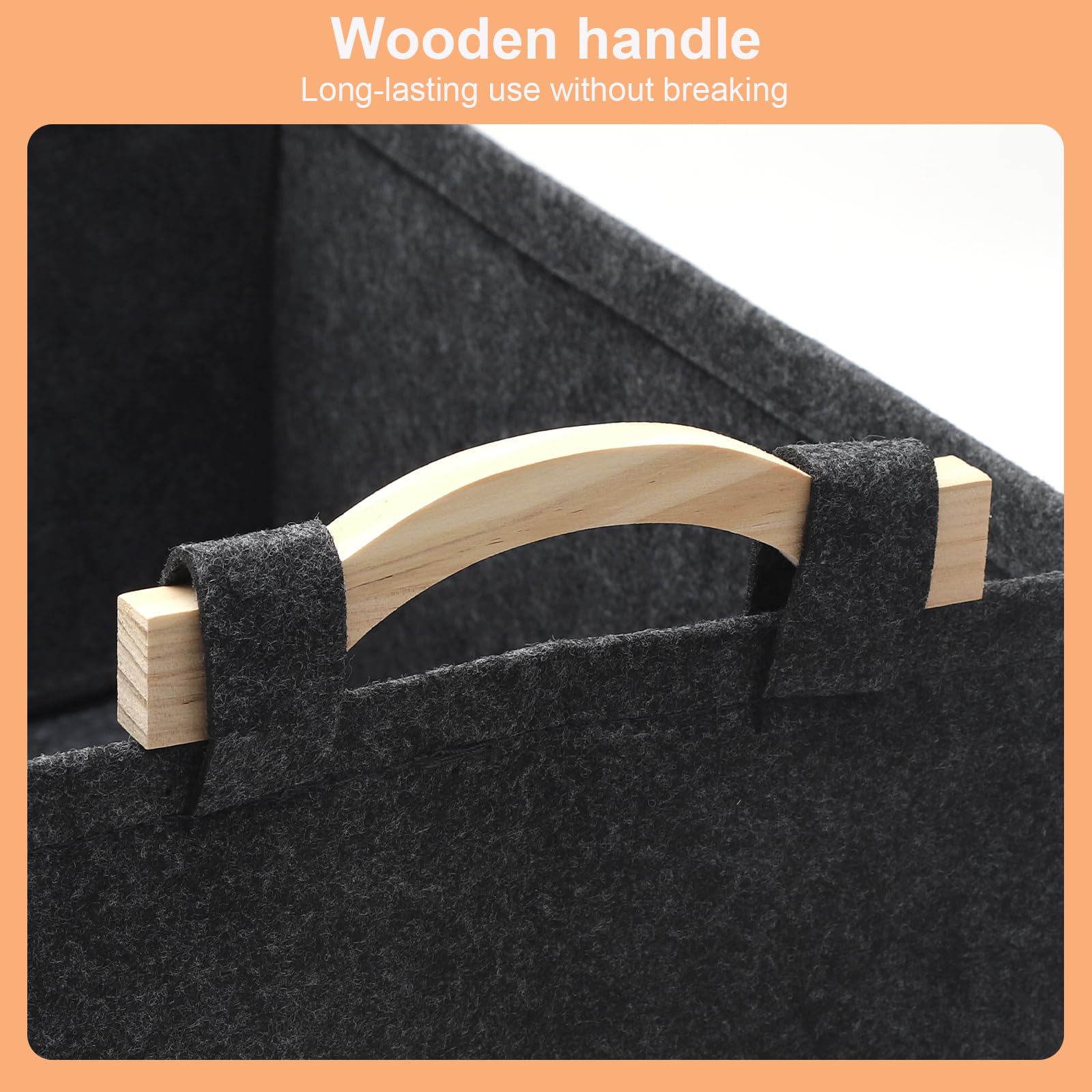 APOMOONS 2 Cestas de Fieltro Grises con Asa Plegables para Guardar Juguetes de Perro Cestas Organizadoras de Fieltro para Guardar Snacks Cosas Pequeñas Ropa Sucia