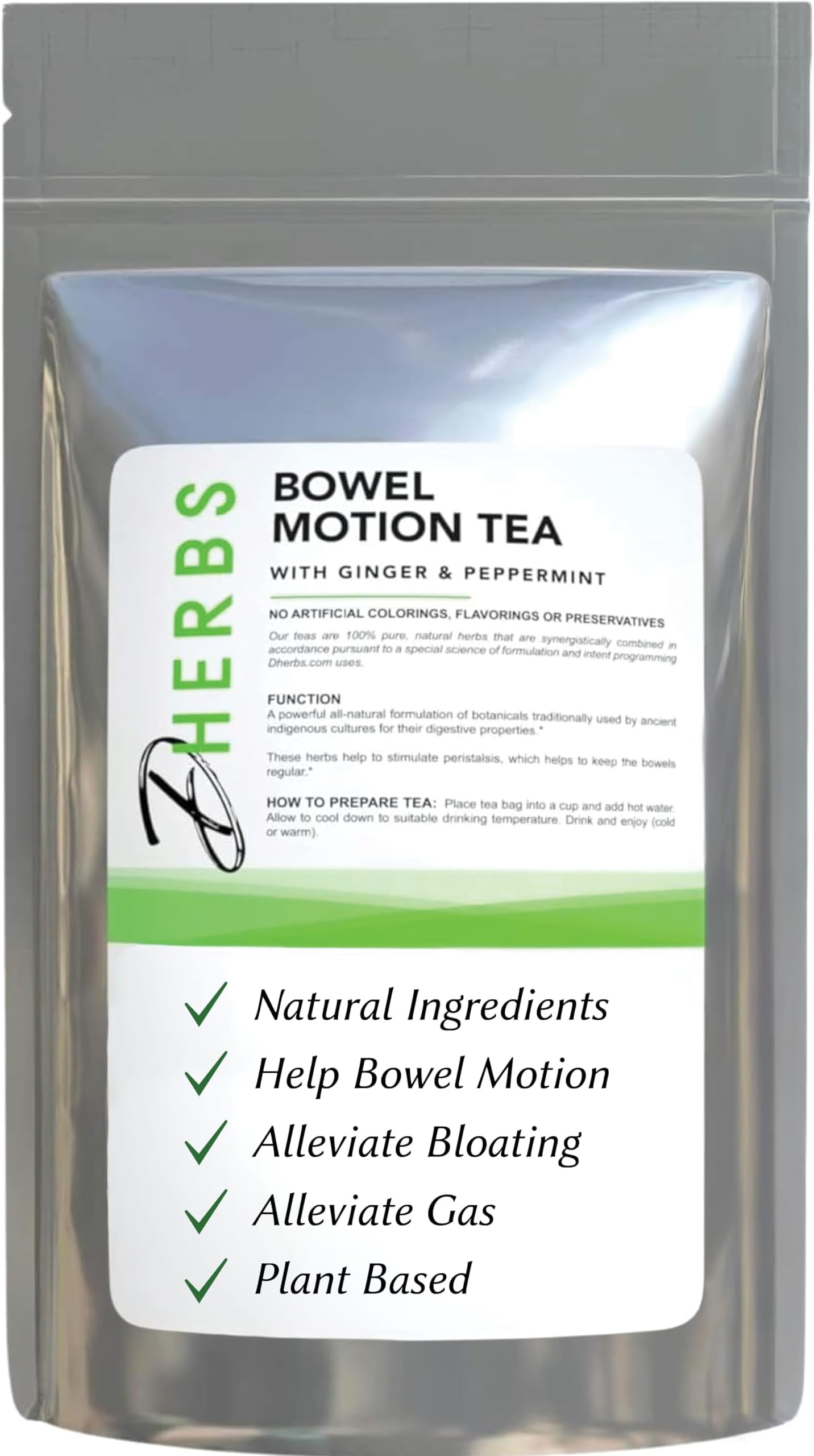 Bowel Motion Tea Detox Drink, 20 Herbal Tea Bags (1 Pack) - Made with Senna Leaf, Ginger Root, Peppermint & More for Colon & Stomach Cleanse