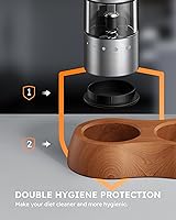 Vista 6 de FORLIM Mini Molinillo Eléctrico de Sal y Pimienta con Base de Madera, Recargable por USB, Pequeño Molinillo Automático de Sal y Pimienta