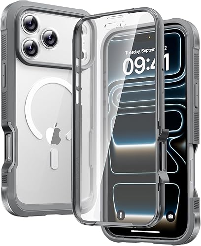 Miniatura 49 de Diaclara Funda magnética diseñada para iPhone Air, protector de pantalla de cuerpo completo, compatible con MagSafe, funda militar a prueba de Azul