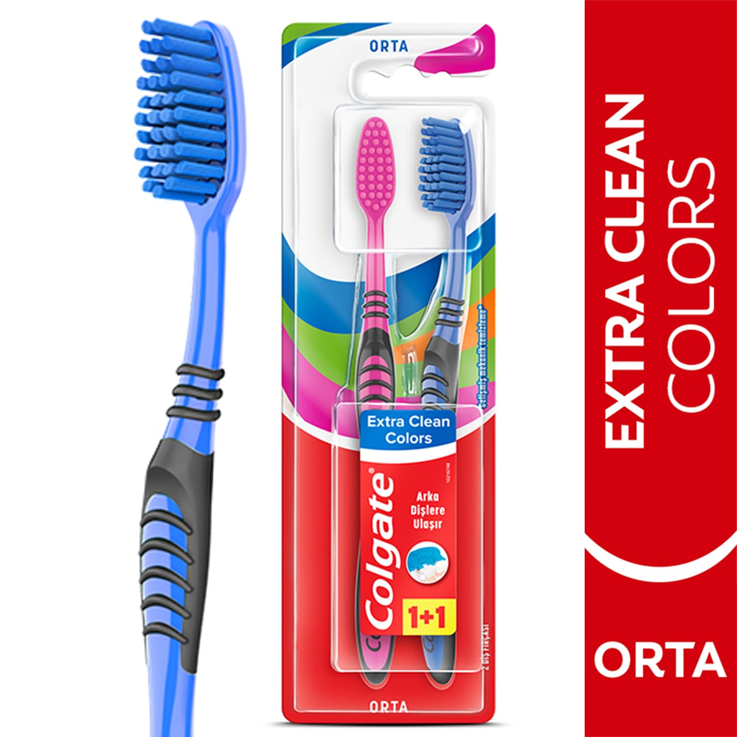 Colgate Extra Clean Colors 1+1 Diş Fırçası 2li paket