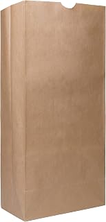 EcoQuality 500 Brown Kraft Paper Bag (25 lb) Large - Paper Lunch Bags, Snacks, Gift Bags, Grocery, Merchandise, Party Bags,to Go, Carry Out, Recyclable (8 1/4 x 5 1/4 x 18 inches) (25 Pound Capacity)
