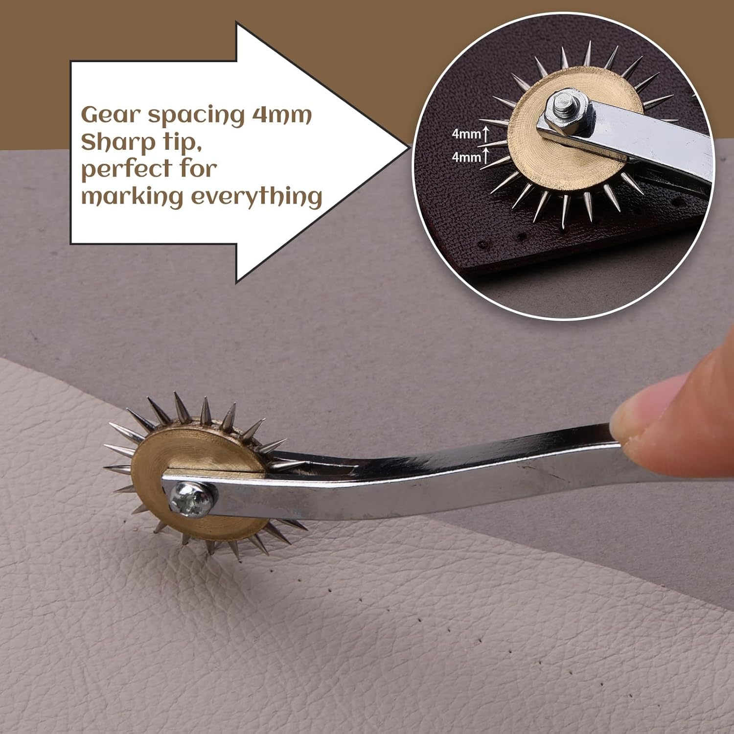 Generic VSM Tracing Wheel/Garari with Needle Point Tracer Wheel and Classic Wooden Handle for Tailoring and Designing (Single Piece) 2