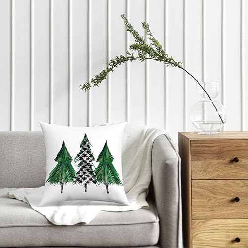 Miniatura 4 de Juego de 1 funda de almohada de Navidad, reversible de 18 x 18 pulgadas, decoración de árbol de Navidad para el hogar, granja, sofá, cama, interior