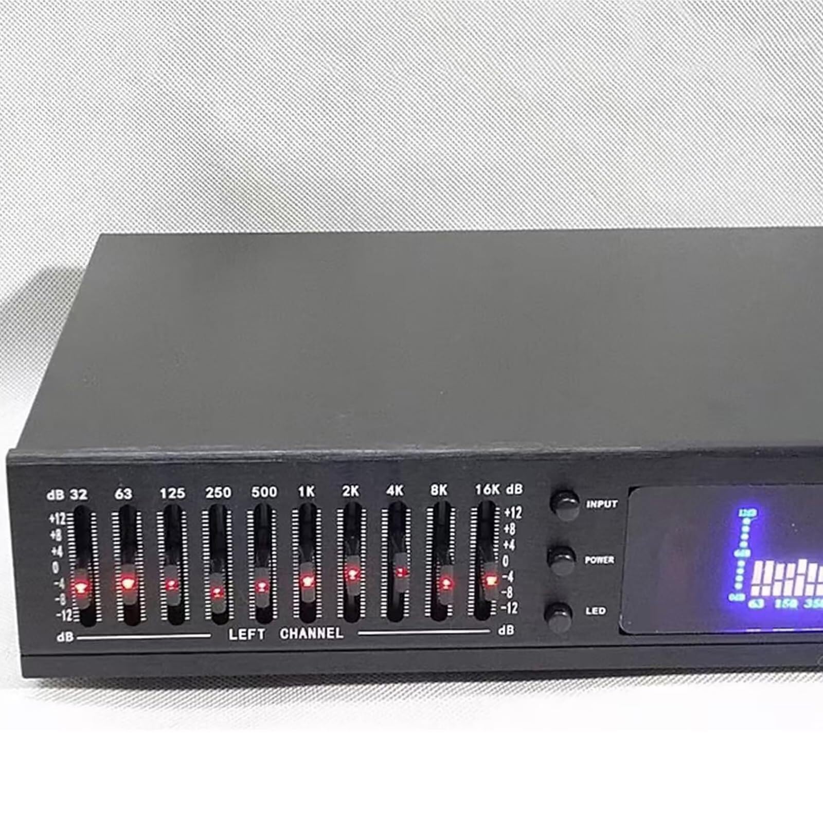 HiFi Audio Equalizer - Professioneller digitaler Grafik-Equalizer mit integriertem Bluetooth- und LED-Spektrum-Display, inklusive Fernbedienung und dynamischem Rhythmus-Tuner für Studio- und