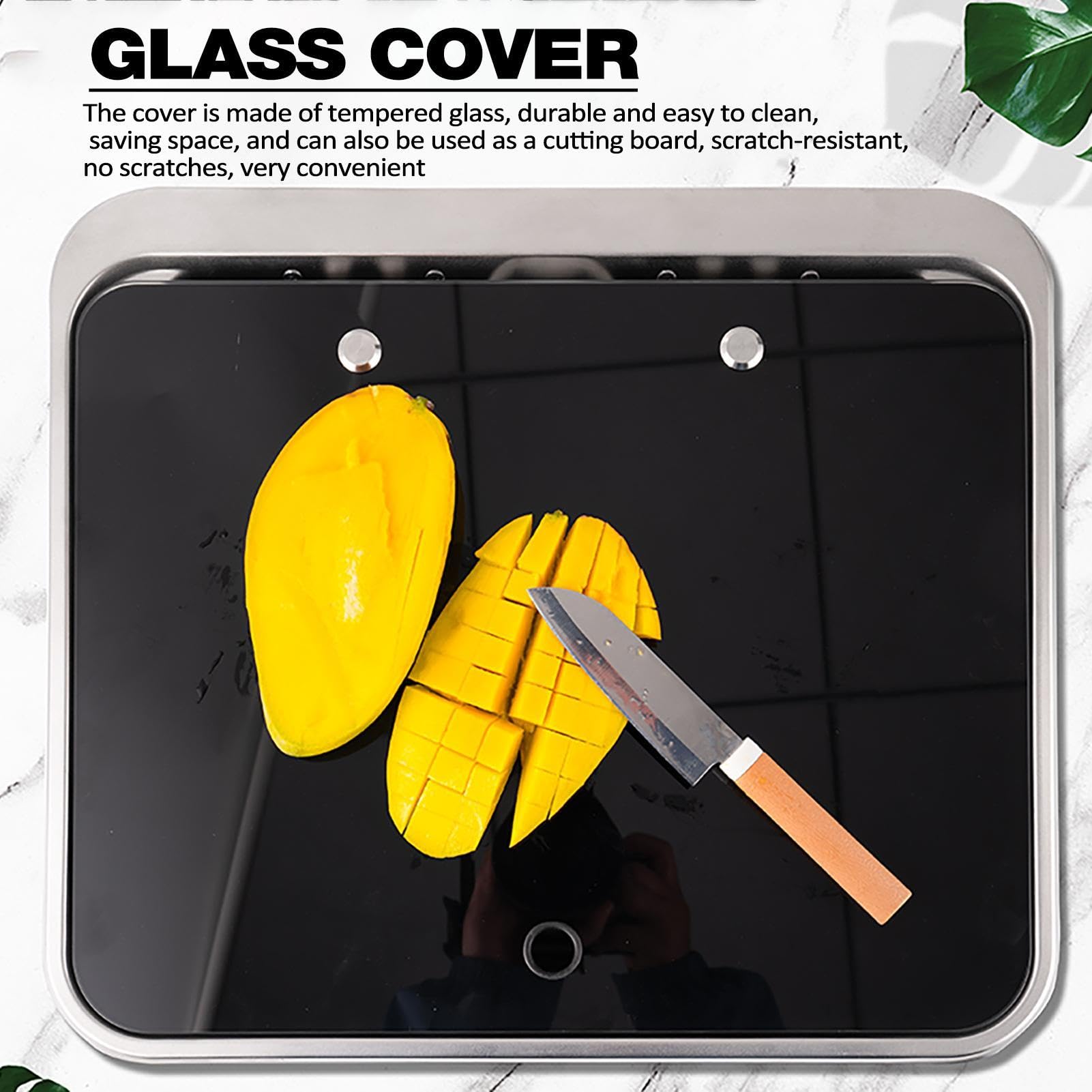 Fregadero Plegable de Acero Inoxidable de Repuesto para Caravana, Fregadero de Cocina Duradero para Furgoneta Camper, Barra RV, práctico Accesorio de Cocina para Aventuras al Aire
