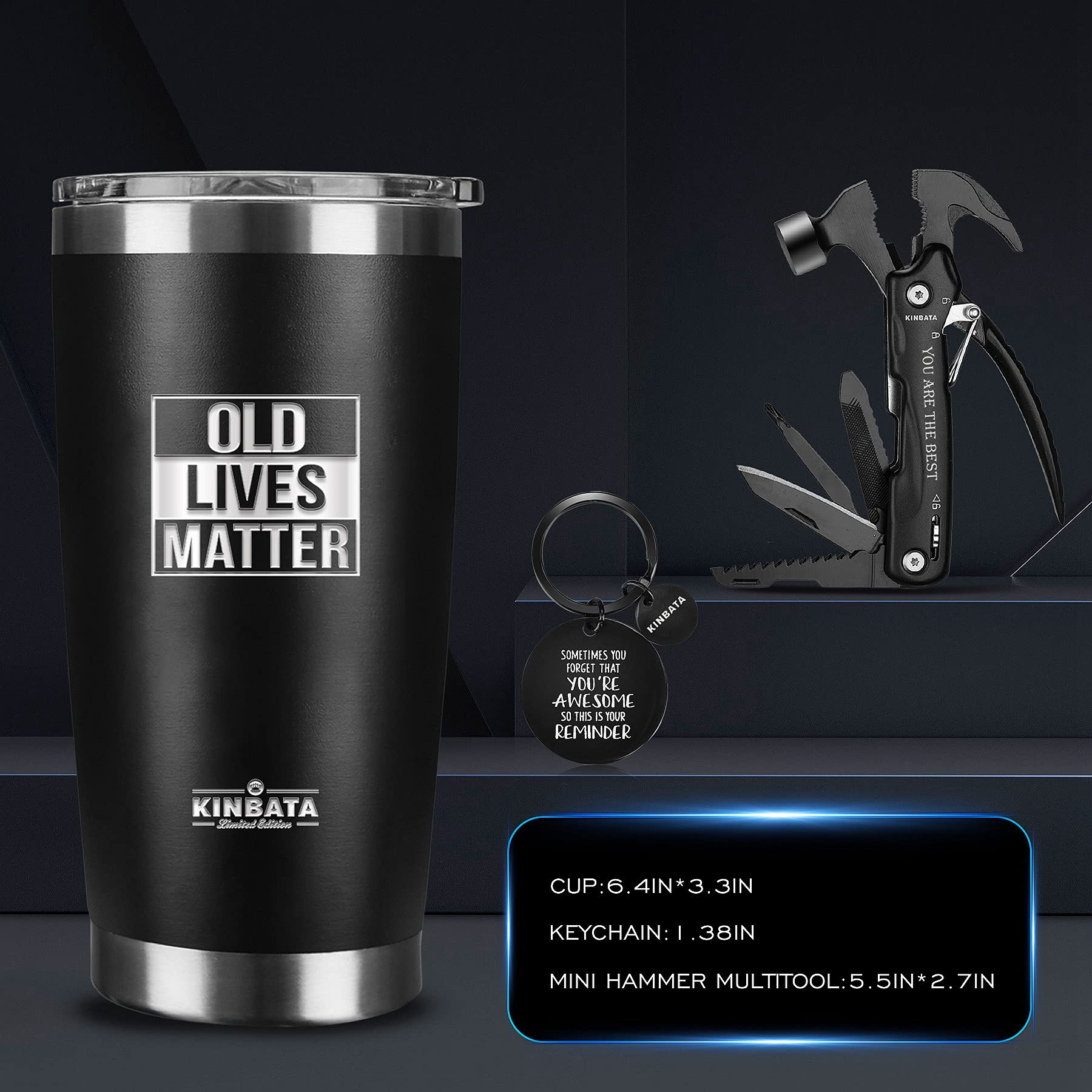 Birthday Gifts for Men-Fathers Best Day Gift for Dad Retirement Old Lives Still Matter Gifts for Him Grandpa Uncle Unique Presents Ideas Tumbler Multitool