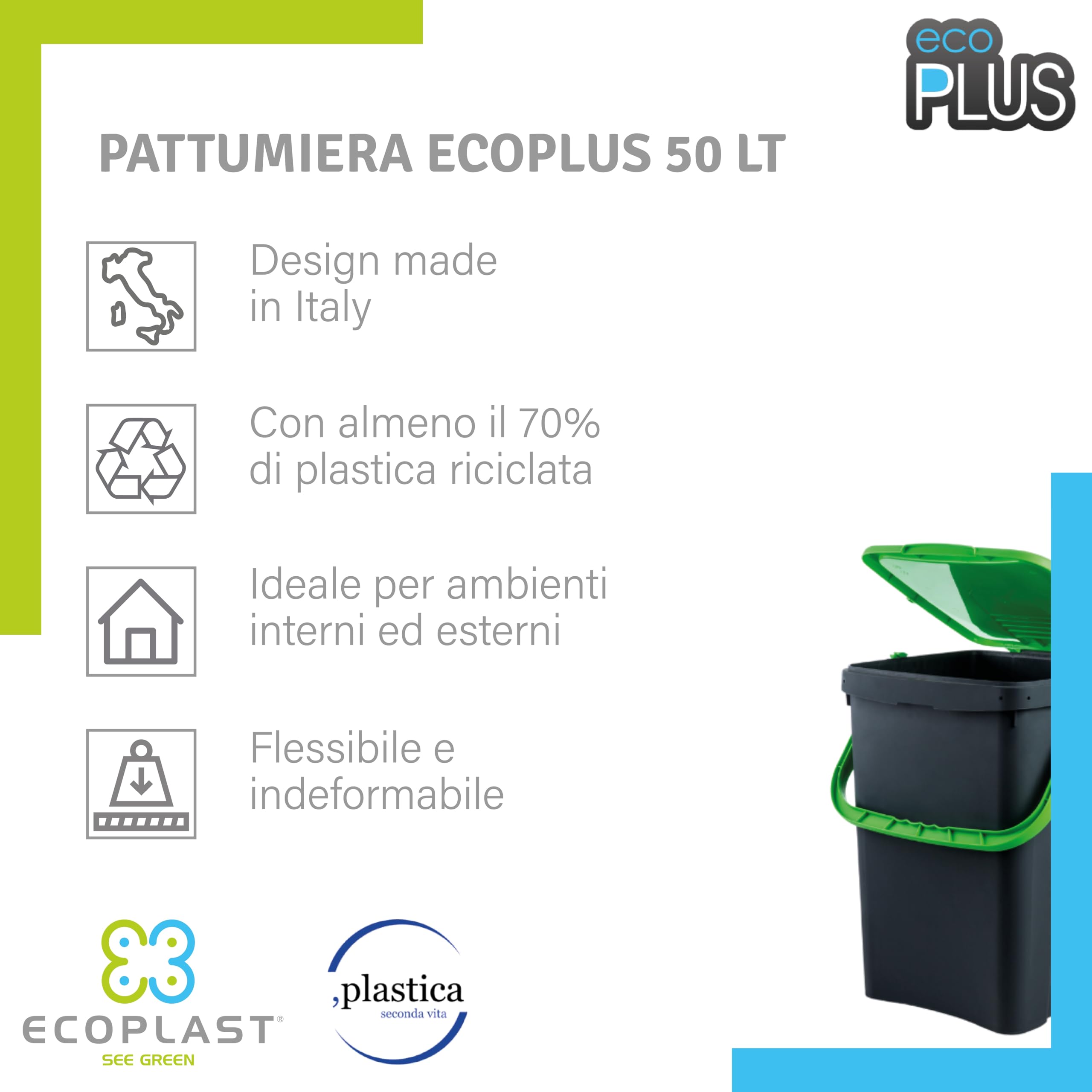 PATTUMIERA ECOPLUS 50lt BLU ECP50 - 5