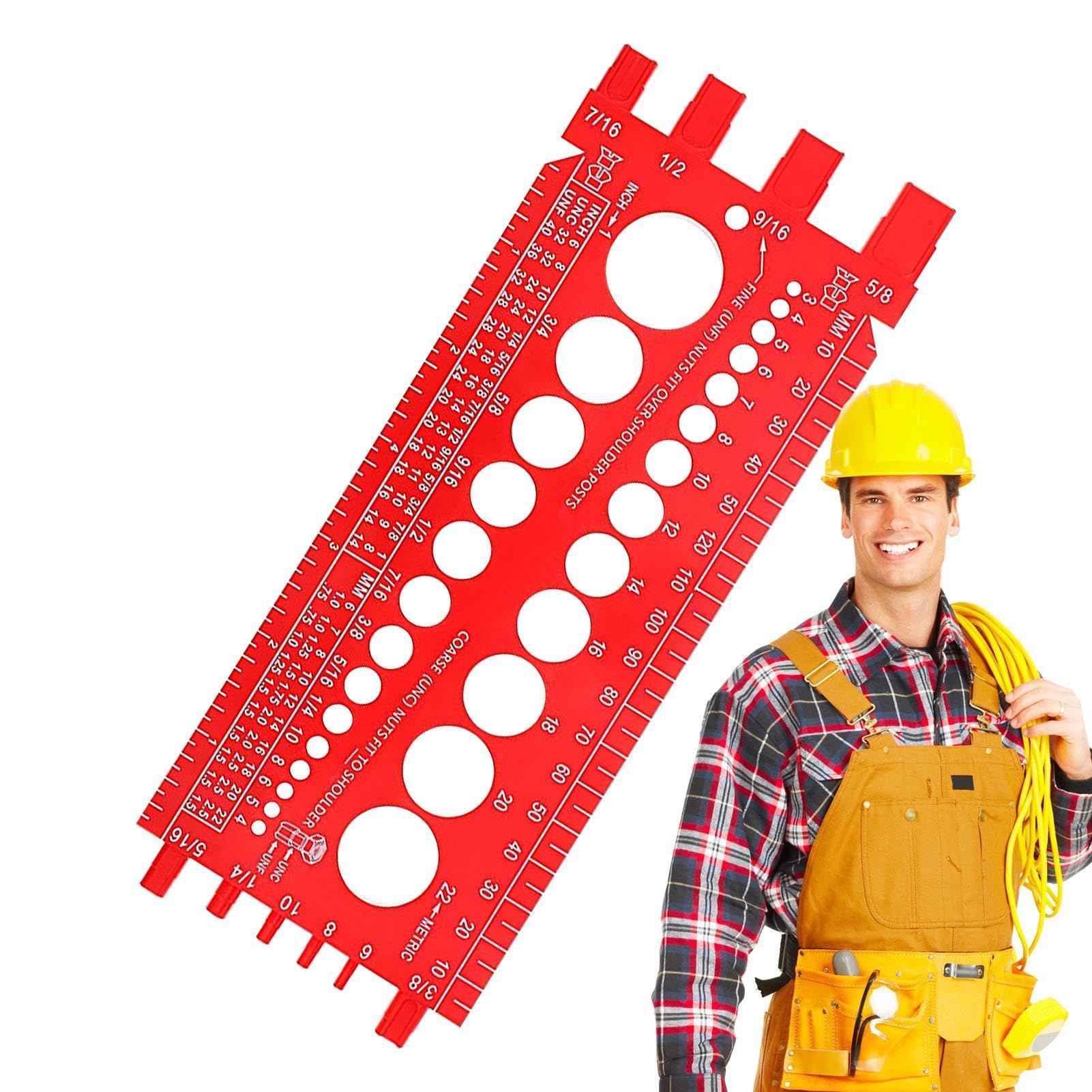 Generic Nut Bolt Thread Gauge - Thread Nut Measuring Gauge | Thread Gauge Size Tool | Nut and Bolt Thread Checker | Bolt and Nut Identifier Gauge - Portable Measuring Tool for Nuts, Bolts, Screws