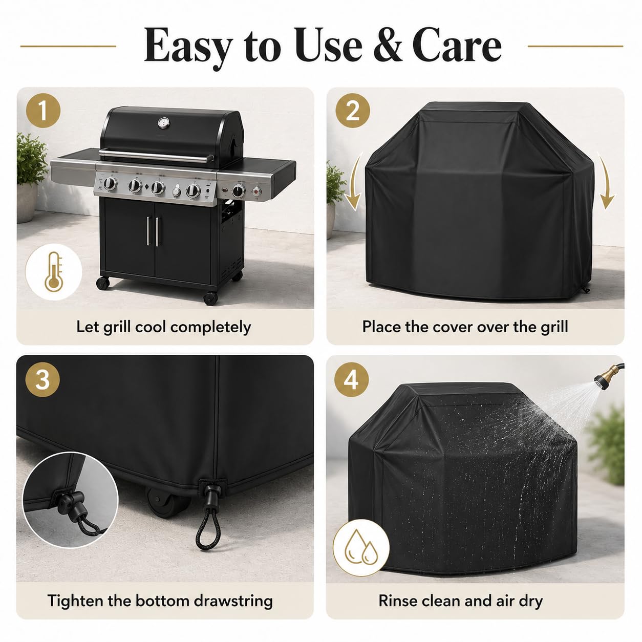 Funda para Barbacoa para Barbecook Siesta 412 2020-2026+ | Oxford Reforzado | Antiheces Pájaros | Fácil Limpiar | Resistente Nieve | Instalar Sol | Aceite Frío | Apto Todas Estaciones