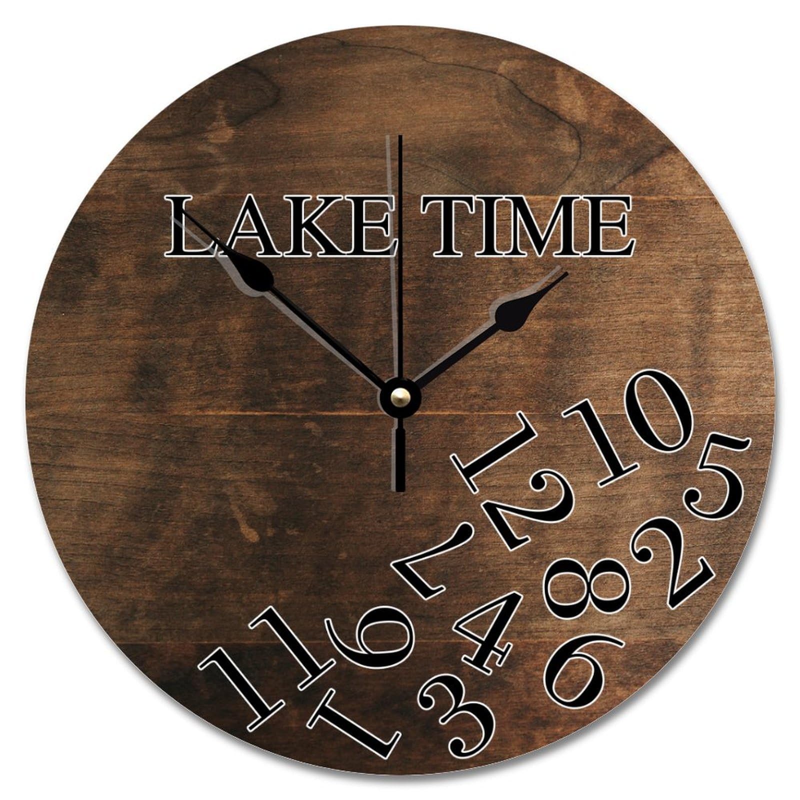 Horloge murale 30 cm à piles aspect bois pour design chambre épuré