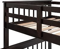 Vista 146 de Harper & Bright Designs Litera de tamaño matrimonial sobre matrimonial con 3 cajones, litera de madera maciza con almacenamiento y riel