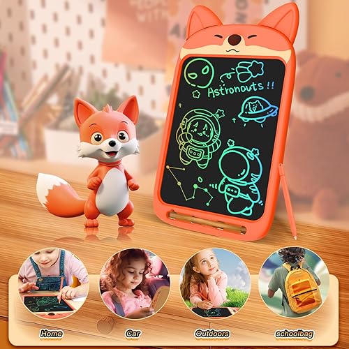 Miniatura 4 de CHAFEGY Tableta de escritura LCD de 10 pulgadas para niños pequeños, almohadilla de dibujo electrónica, diseño de búho león, zorro, conejo, regalo