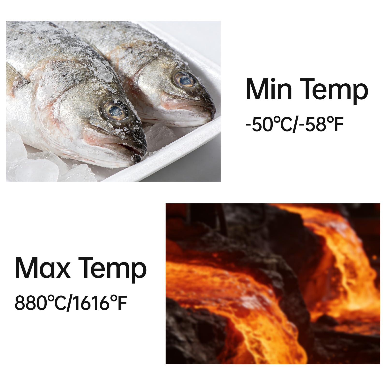 Termometro a Infrarossi Doppio Strumento di Temperatura Ad Alta Precisione per Uso Domestico da -58 ℉ a 1616 ℉ (Imballaggio della scatola dei colori)