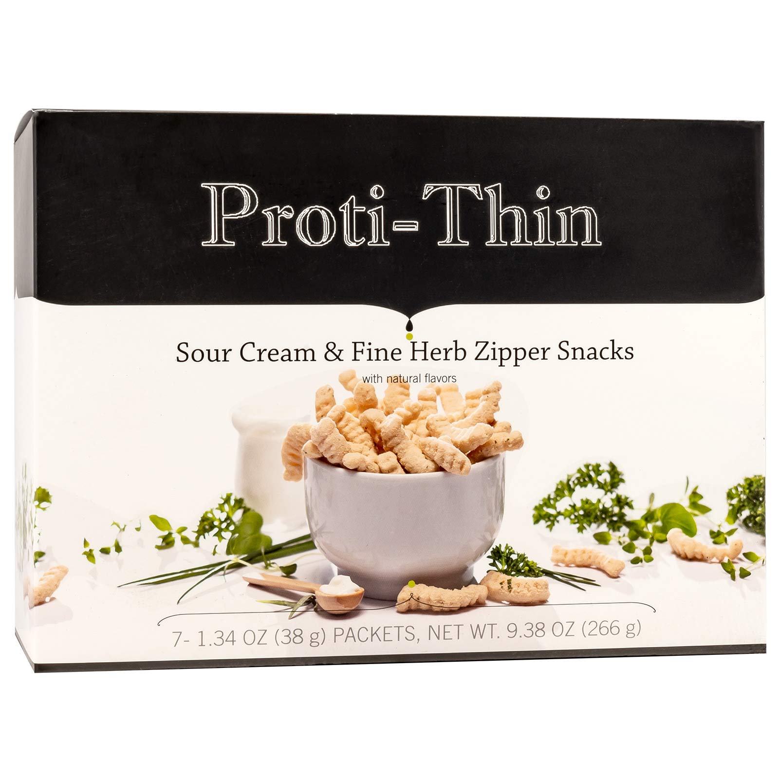 Proti-Thin Lanche proteico sabor creme azedo e ervas finas, 15 g de proteína, 7 unidades