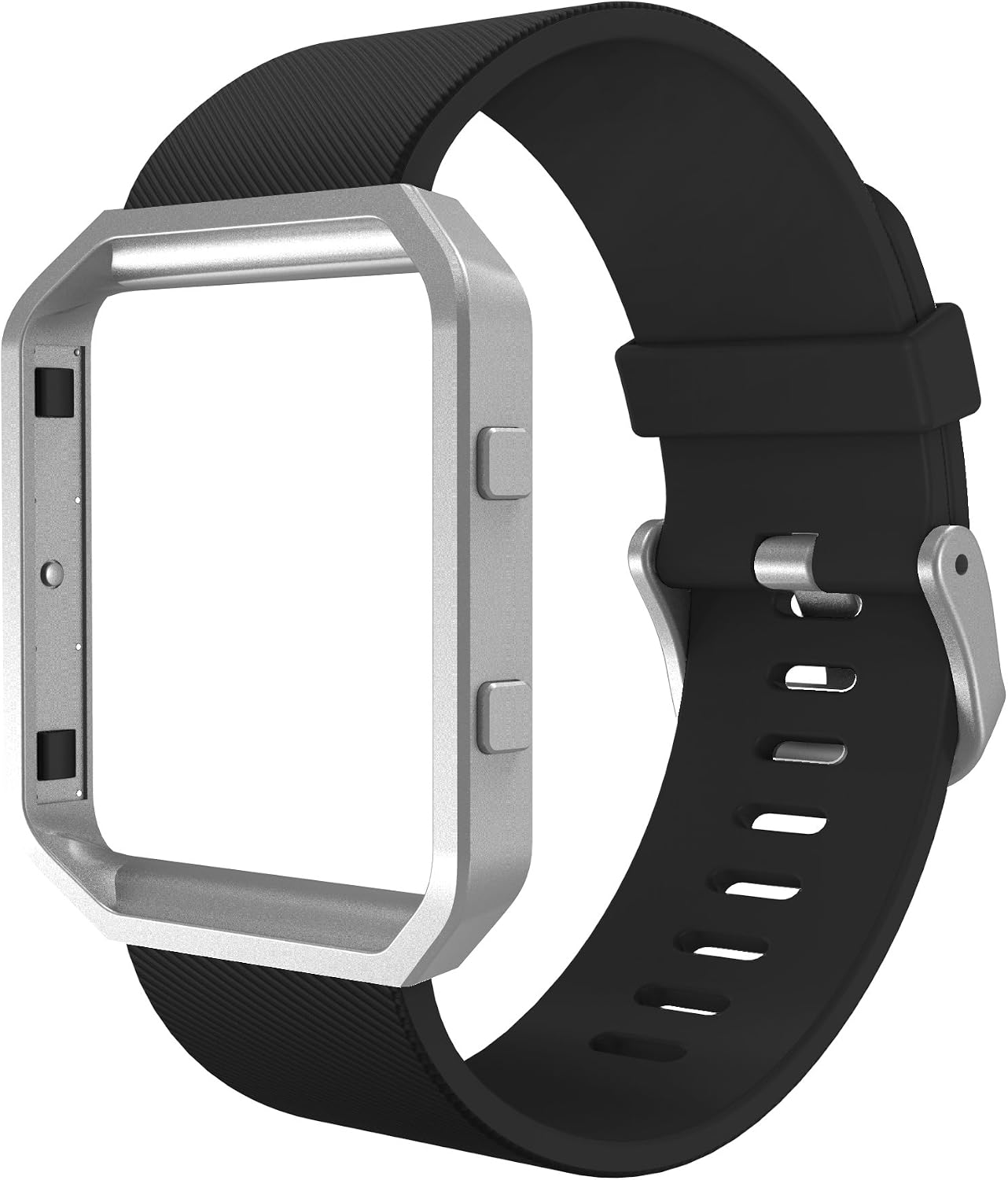 Simpeak Sport Band Compatible with Fitbit Blaze Smartwatch Sport Fitness, Silicone Wrist Band with Meatl Frame Replacement for Fitbit Blaze Men Women