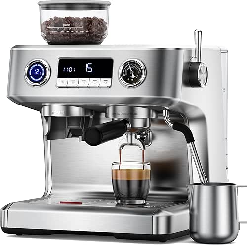 COWSAR Dual Boiler Espresso Machine with Grinder, 20 Bar Espresso